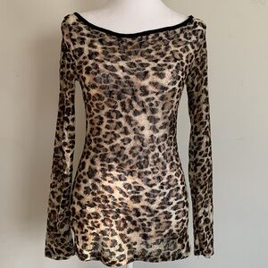 Women’s top Small Size Forever 21. Leopard print. Relatively Transparent.